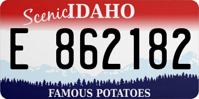 ID license plate E862182