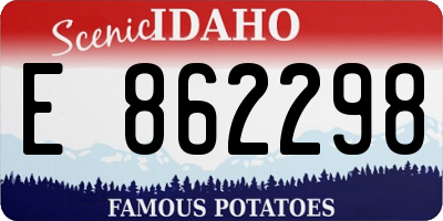 ID license plate E862298