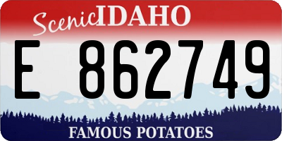 ID license plate E862749