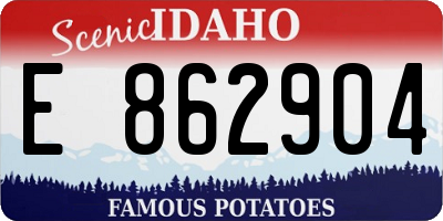 ID license plate E862904