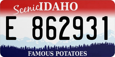 ID license plate E862931