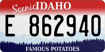 ID license plate E862940