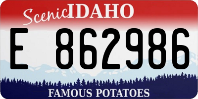 ID license plate E862986