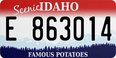 ID license plate E863014