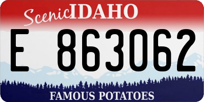 ID license plate E863062