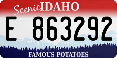 ID license plate E863292