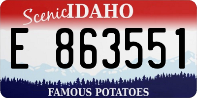 ID license plate E863551