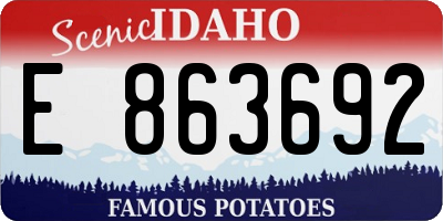 ID license plate E863692