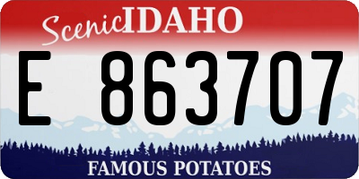 ID license plate E863707