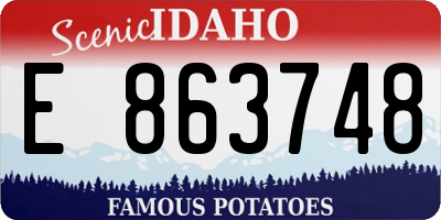 ID license plate E863748