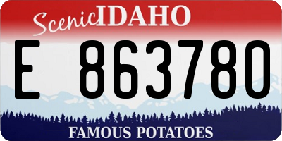 ID license plate E863780