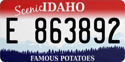 ID license plate E863892