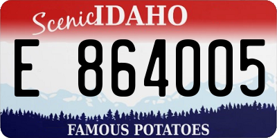 ID license plate E864005