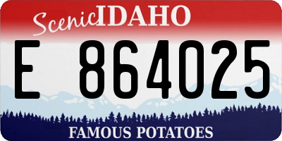ID license plate E864025