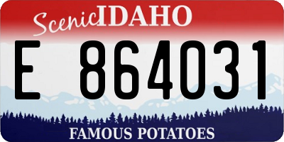 ID license plate E864031