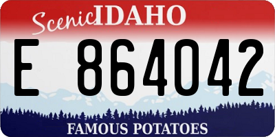 ID license plate E864042