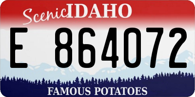 ID license plate E864072