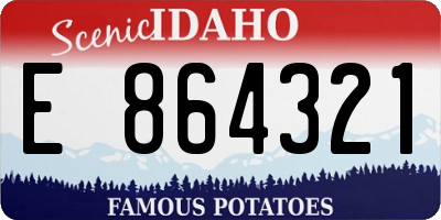 ID license plate E864321