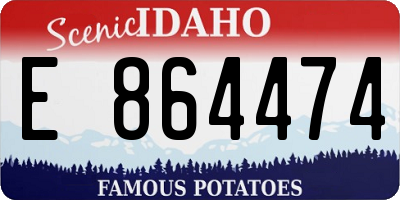 ID license plate E864474
