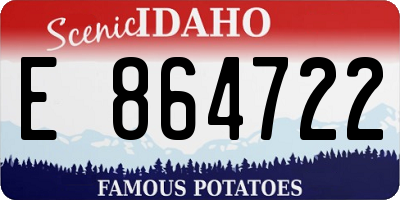 ID license plate E864722