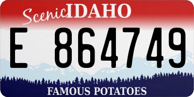 ID license plate E864749