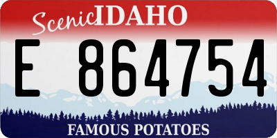 ID license plate E864754