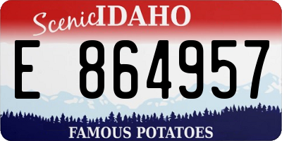 ID license plate E864957