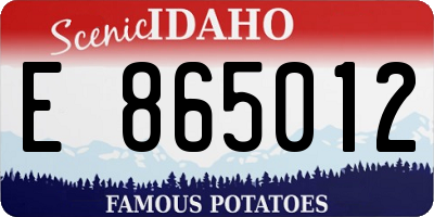 ID license plate E865012