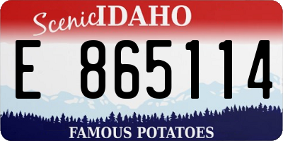ID license plate E865114