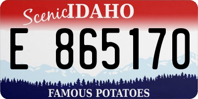 ID license plate E865170
