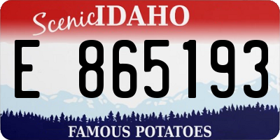 ID license plate E865193