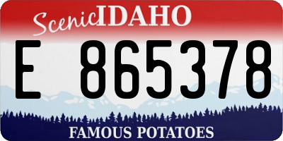 ID license plate E865378