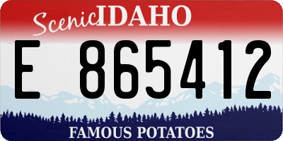ID license plate E865412
