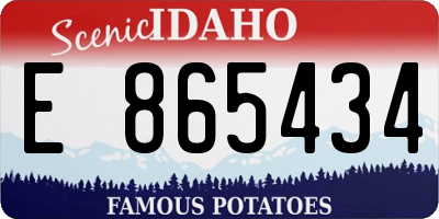 ID license plate E865434