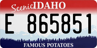ID license plate E865851