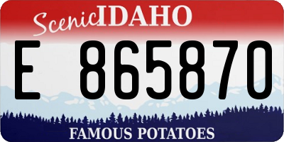 ID license plate E865870