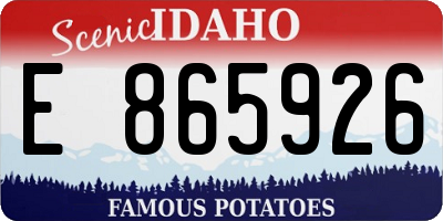 ID license plate E865926