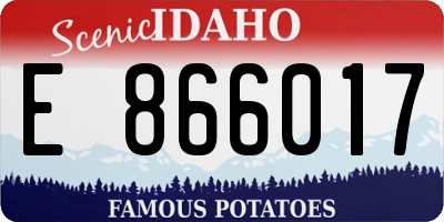 ID license plate E866017