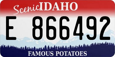 ID license plate E866492