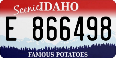 ID license plate E866498