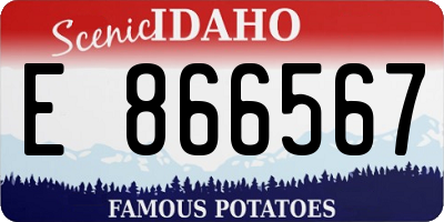 ID license plate E866567