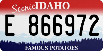 ID license plate E866972