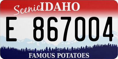 ID license plate E867004