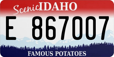 ID license plate E867007