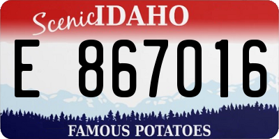 ID license plate E867016