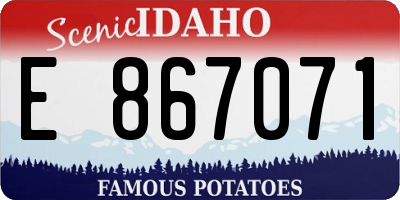 ID license plate E867071