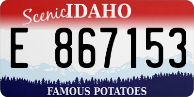 ID license plate E867153