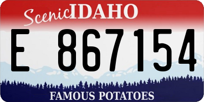 ID license plate E867154