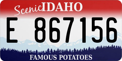 ID license plate E867156