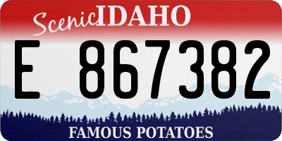 ID license plate E867382